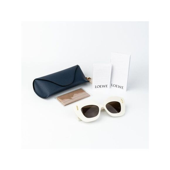 Loewe Women Sunglasses Ivory Brown Cat Eye LW40127I ANAGRAM 25E NEW AUTHENTIC main image 4